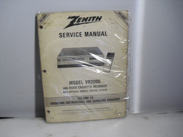 Zenith VR2000 Original Service Manual Free Shipping - $2.96
