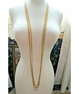 Monet Necklace Multi Chain Long 51&quot; Designer Gold Plated Oval Links NICE... - £39.31 GBP