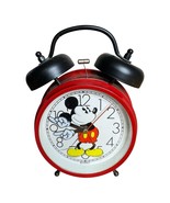 RETRO DISNEY MICKEY MOUSE RED CLOCK Works White Black Alarm Clock - €17,09 EUR