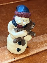 Artist Bob Williams Signed &amp; Numbered Cheesy Smiling Snowman Holding Ted... - $14.89