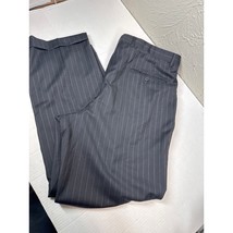 Hickey Freeman Dress Pants Mens Black Pinstripe Flat Front Cuffed Hem Si... - $745.43 MXN