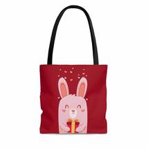 Bunny In Love With Gift Valentine&#39;s Day Carmine Red AOP Tote Bag - $26.35+