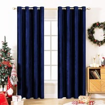 Velvet Navy Blue Curtain Drapes For Home Bedroom 1N Door Curtains Panel 48 x 84&quot; - £33.29 GBP