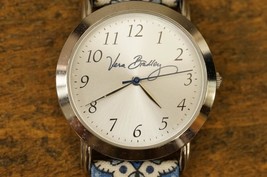 MODERN Costume Jewelry VERA BRADLEY Blue Paisley Medallion Quartz Watch - $18.75