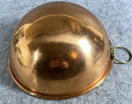 Vintage Copper Mixing Bowl w/ Brass Ring to Hang - 9.5&quot; Made In Portugal - £39.27 GBP