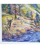 Elk Calling Framed Giclee Print by Ani Eastwood 2015 Fine Art 11x14 Sign... - £87.00 GBP