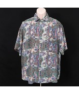 High Advantage Men&#39;s 100% Silk Shirt L Large Free The Spirit Geometric B... - $42.74