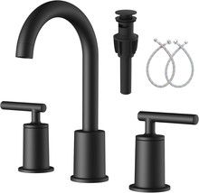 Vxv Bathroom Faucets Matte Black, 2 Handle Widespread Bathroom Sink Faucet, - $63.93