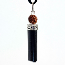 Rudraksha Pendant Tourmaline Necklace Stone Crystal Spiritual Corded Jewellery - $8.67