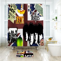 The Beatles 08 Shower Curtain Bath Mat Bathroom Waterproof Decorative - £18.08 GBP+