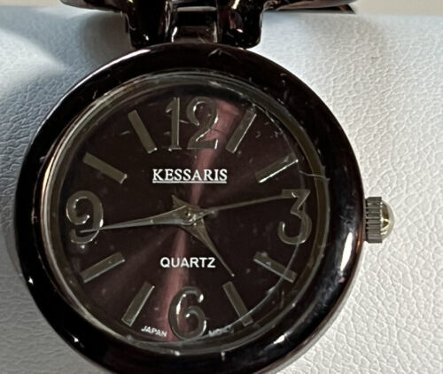 Primary image for Wristwatch Kessaris Quartz Purple Tone Metal Bracelet New Battery Cleaned 