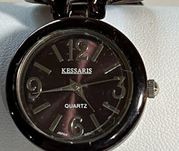 Wristwatch Kessaris Quartz Purple Tone Metal Bracelet New Battery Cleaned  - $9.50