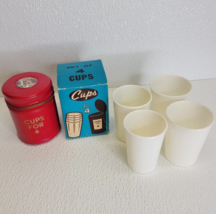 Vintage Nesting Travel Cups for 4 Red Carry Case Barware Travel Set Watkins Glen - £9.21 GBP