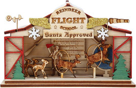 Old World Christmas Ginger Cottages Reindeer Flight School Xmas Ornament 80038 - £20.35 GBP