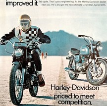 Harley Davidson 68 Sprint Advertisement 1968 Motorcycle Speed Record LGB... - $39.99