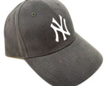 MLB NEW YORK YANKEES NY LOGO GREY ADJUSTABLE CURVED BILL BASEBALL HAT CA... - £12.86 GBP