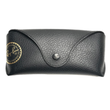 Ray Ban Leather Sunglasses Glasses Case Soft Black Textured Fold Snap Authentic - £11.57 GBP