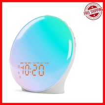 Smart Sunrise Simulation Alarm Clock with Full LED Display &amp; Wireless Sp... - $947.70 MXN