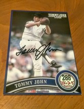 Ny Yankees Autographed Tommy John Large Photo Baseball Foundation Card 4x6 Rare - £14.58 GBP
