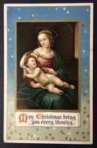 May Christmas Bring You Every Blessing 1911 PC Madonna Mary Jesus Religious - £7.86 GBP