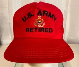 Red US Army Retired Baseball Type Hat Pre-Owned Adjustable Pre-Owned - $10.40