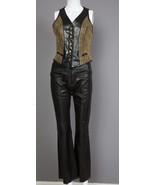 Jitrois Black Stretch Leather Pants sz 36 Laced Stitching US 6 - 8 Jim M... - $350.00