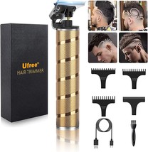 Ufree Hair Clippers for Men, Cordless Beard Trimmer Shaver Electric T, Gold - $31.99