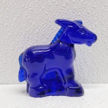 Mosser Glass Cobalt Blue Donkey Mule Figurine Paperweight 3&quot; - $29.60