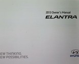 2013 Hyundai Elantra Owners Manual [Paperback] Hyundai dealer - £21.28 GBP