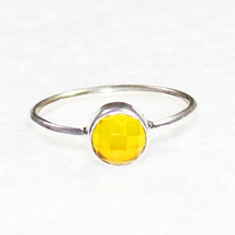 925 Sterling Silver Yellow Onyx Ring Handmade Jewelry Gemstone Ring All Size - £21.59 GBP