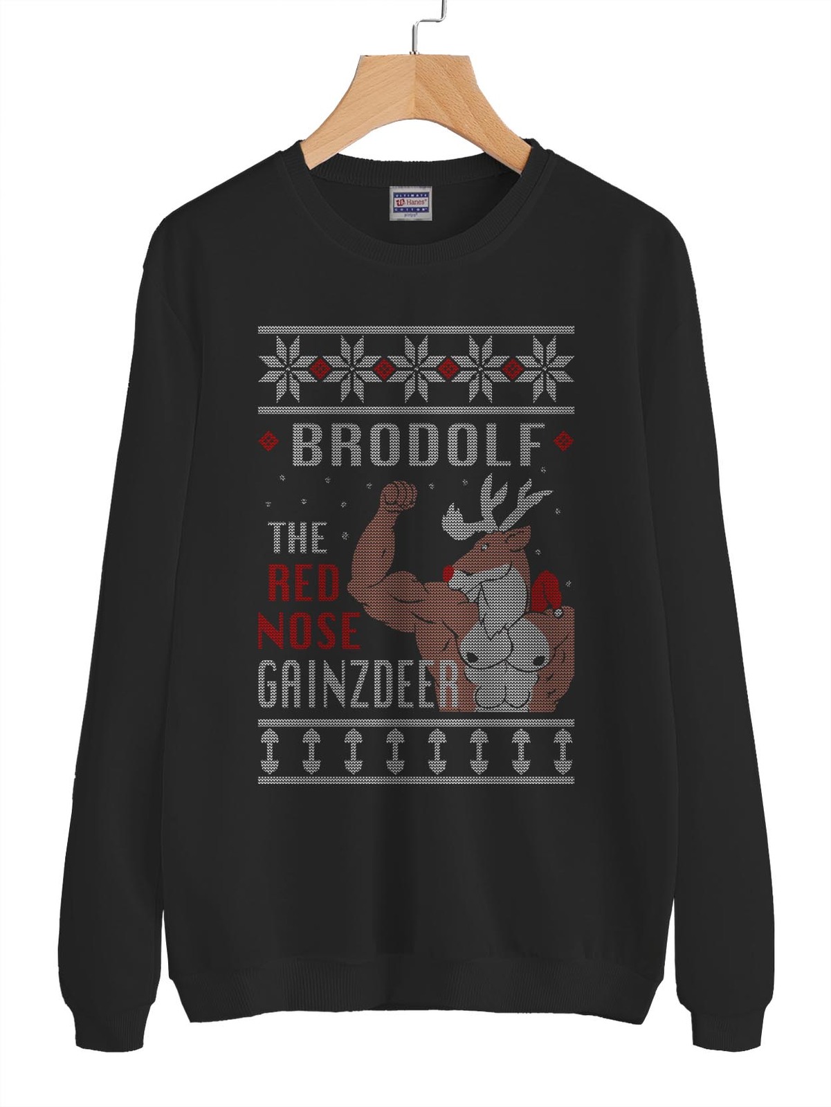 Brodolf Christmas sweater Sweatshirt BLACK - $30.00