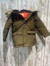 J Crew Crewcuts Boys Nordic Goose Down Filled Parka Jacket Coat Green  size 6/7 - £36.04 GBP