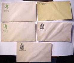 Antique 5 Envelopes UNUSED Jefferson Washington Baltimore - £11.46 GBP