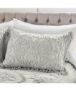 Medallion Chenille Standard Grey Double Full\Queen Sham - $261.55 MXN