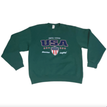 Vintage USA American Original Est 1776 Stars Stripes Green Sweatshirt Me... - £18.77 GBP