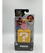 Jakks Pacific Super Mario Bros Movie Peach 1.25 in Figure &amp; Question Block - £8.40 GBP