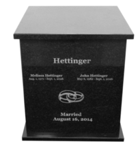 Extra-Large/Companion 500 Cubic Inch Black Granite Cremation Urn for Ashes - £248.21 GBP