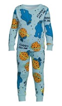 Sesame Street Cookie Monster 4T Snug Fit Long Sleeve Pajama Set Blue NEW - $21.77