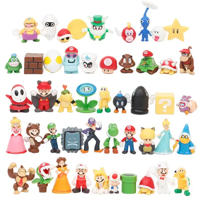 12Pcs/24Pcs/48Pcs Super Mario Luigi Browser Yoshi Small size model toy humanoid - £10.69 GBP+
