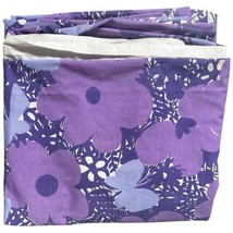 Vintage Purple Floral Lilac Butterfly Vera Neumann Queen Flat Sheet 108 ... - $23.38