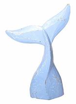 Hand Carved Wood Humpback Gray Whale Tail Table Top Carving Sculpture Ocean Sea  - £19.73 GBP