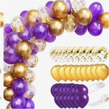 Celebrate &amp; Shine: Purple Gold NYU 2024 Graduation Decorations - 45pcs LSU Ballo - $29.69