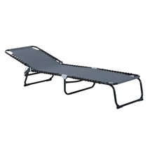 Gray Folding Chaise Lounge: 4-Position Recline - $116.99
