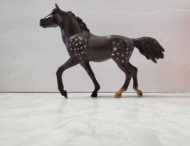 Vintage Blue Box Ranch Blue Ribbon Brown 12&quot; Spotted Plastic Horse - £15.68 GBP