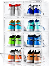 Clemate Upgraded X-Large Shoe Storage Box,8 Pack,Shoe Box Clear Plastic - £48.41 GBP