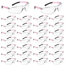 30 Pairs Clear/Pink Scratch Resistant Protective Safety Eyewear ANSI Z87.1 - £23.63 GBP