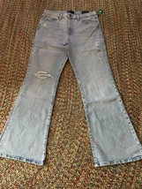 WOMEN&#39;S GAP HIGH RISE, RIPPED, FLARE, LIGHT WASH JEANS SIZE 14/32 NWT - $26.14