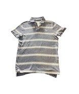 Abercrombie &amp; Fitch Men’s Striped Polo Shirt Gray/White – Size M, 100% C... - $330.49 MXN