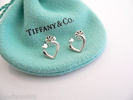 Tiffany &amp; Co Silver Picasso Tenderness Heart Hearts Earrings Studs Gift ... - £262.18 GBP