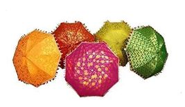 Indian Wedding decoration Hanging Umbrellas Multicolor Designer Decore Umbrella  - £79.18 GBP